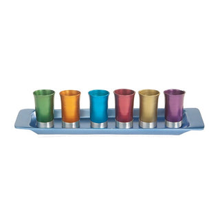6 Small Cups + Tray - Multicolor