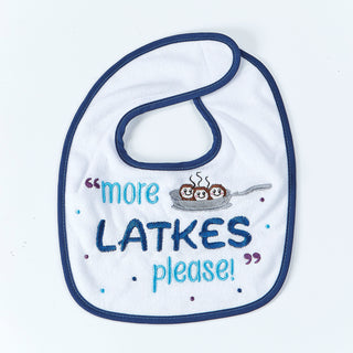 More Latkes Please Chanukah Bib
