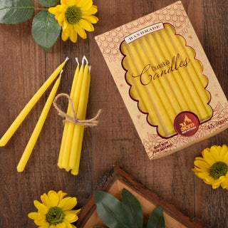Yellow Beeswax Chanukah Candles