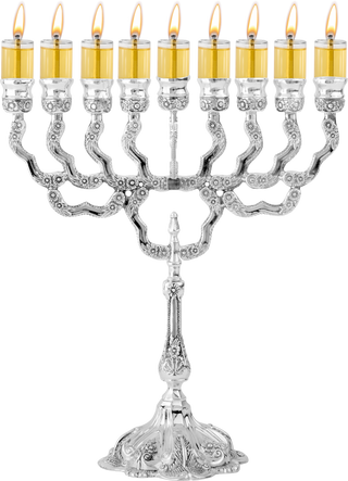 Silver Plated Oil Menorah