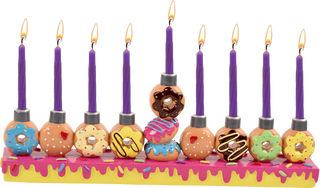 Resin Menorah - Chanukah Donuts