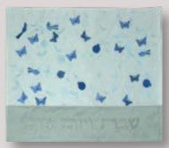Challah Cover with Embroidery Butterfly Blue