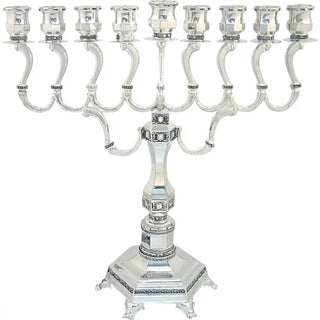 Nickel Plated Menorah 36cm