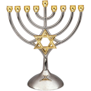 Metal Menorah Magen David