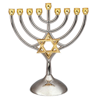 Metal Menorah Magen David