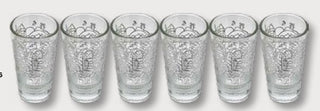 Set of Six Glass Kiddush "Shiur" Cups
