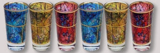 Set of Six Glass Kiddush "Shiur" Cups