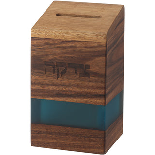 Wood Tzedakah Box Epoxy