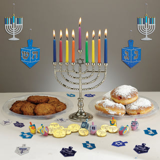 Set of 4 Chanukah Decor With Glitter And Foil