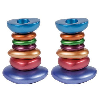 Candlesticks - Stones - Multicolor