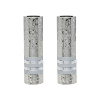 Cylinder Candlesticks - Hammer Work + Rings