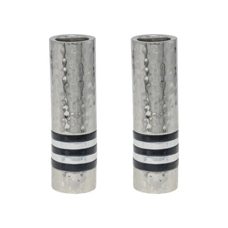 Cylinder Candlesticks - Hammer Work + Rings