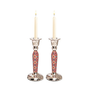 Tall Candlesticks - Maroon