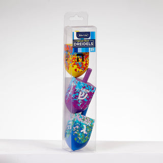 Large Hand-painted Splash Wood Dreidels