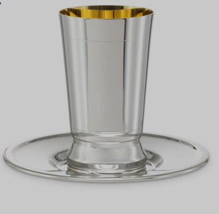 David Kiddush Cup & Plate Set Silverplated