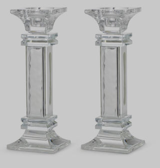Crystal/Silverplate Candlesticks