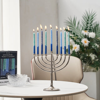 Premium Chanukah Candles - Frosted "Shades of Blue"