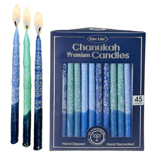 Premium Chanukah Candles - Frosted "Shades of Blue"