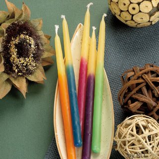 Chanukah Candles - Multi Color Hand-dipped Beeswax