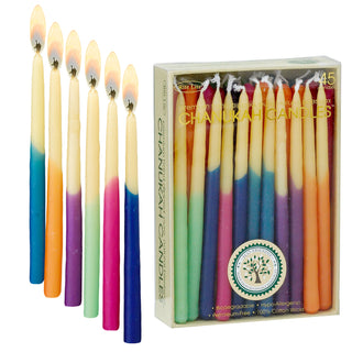 Chanukah Candles - Multi Color Hand-dipped Beeswax