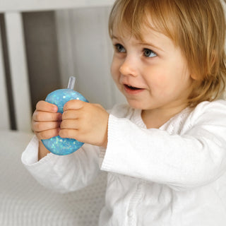 Squish Dreidel Filled With Iridescent Glitter