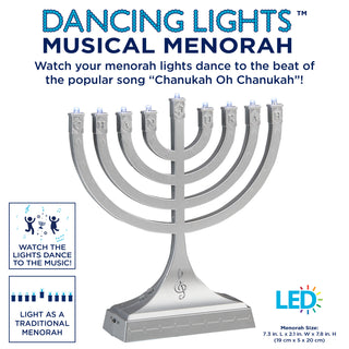 Silvertone “Dancing Lights” Musical Menorah