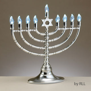 Silvertone LED Menorah