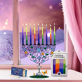 Flowering Tree of Life Metal Menorah