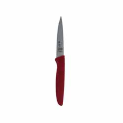 4" Knife - pointed tip/streight edge - Red/Meat