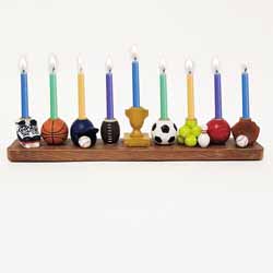 Hand-Painted Resin Sports Menorah