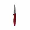 4" Knife - pointed tip/streight edge - Red/Meat