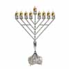 Silver Plated Oil Menorah Rambam